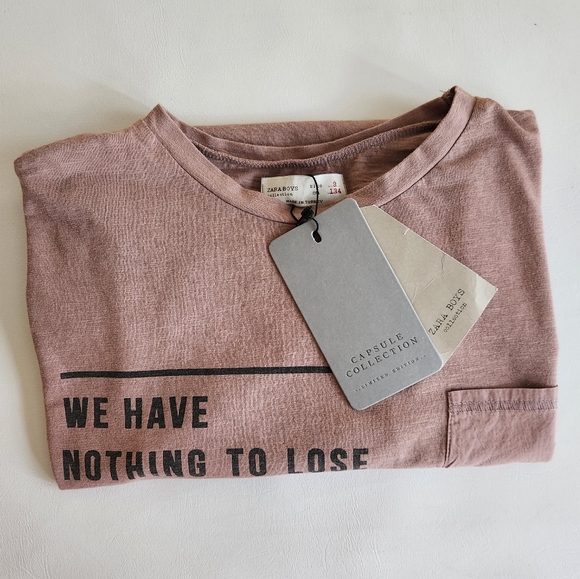 Zara Boys " We have Nothing to Lose & a World to see" T-shirt - Picture 5 of 12